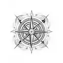 floral pattern, a compass, two girl holding hands tattoo design idea