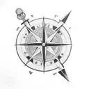floral pattern, a compass, two girl holding hands tattoo design idea