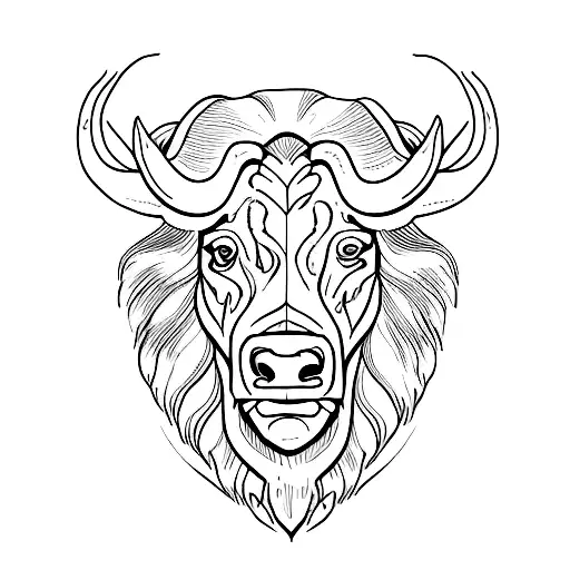 buffalo head tattoo design idea