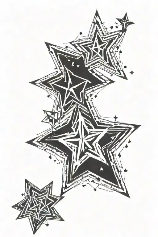 cybersigilism design inspired tattoo stars forming the shape tattoo design idea