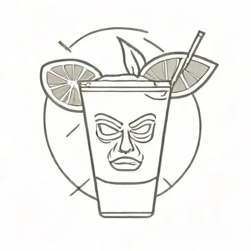 tequila shot tattoo design idea