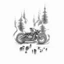 children on Motorcycle  tattoo design idea