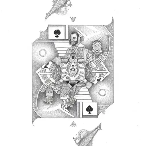 2 & 7 club of cards tattoo design idea