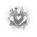 2 & 7 heart of cards tattoo design idea