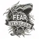 claw marks with lightning and the word fear   tattoo design idea