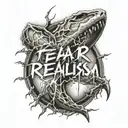 claw marks with lightning and the word fear   tattoo design idea