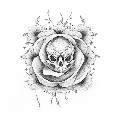 adrenaline molecule with flowers tattoo design idea