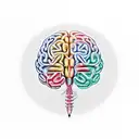 A stylized brain with vibrant colors and electrical circuitry representing ADHD in sketch style tattoo design idea