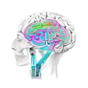 A stylized brain with vibrant colors and electrical circuitry representing ADHD in sketch style tattoo design idea