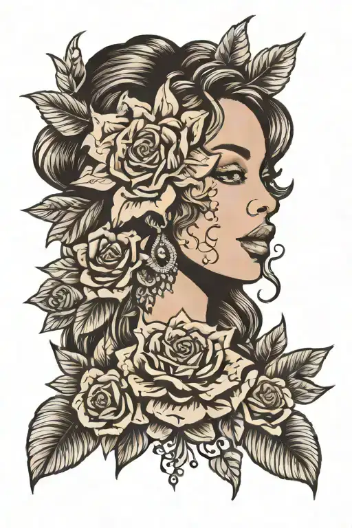 fan with Beyoncé inspired design tattoo design idea