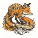 fox full body lightfooted posture suggesting movement and determination tattoo design idea