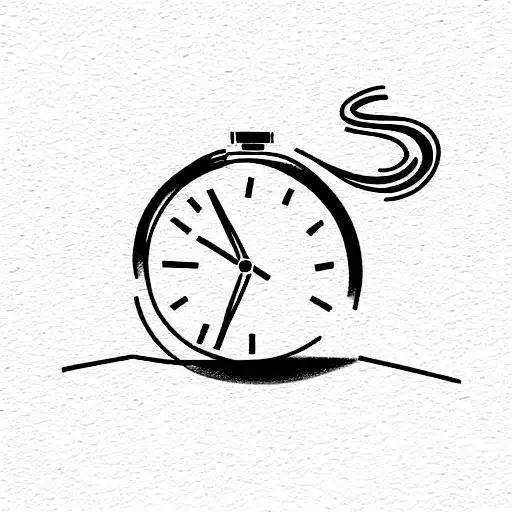 Money, time, fire tattoo design idea