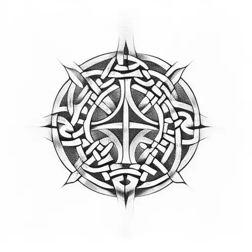 celtic knot shield tattoo design idea