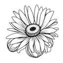 single yellow gerber daisy with a J in the middle  tattoo design idea
