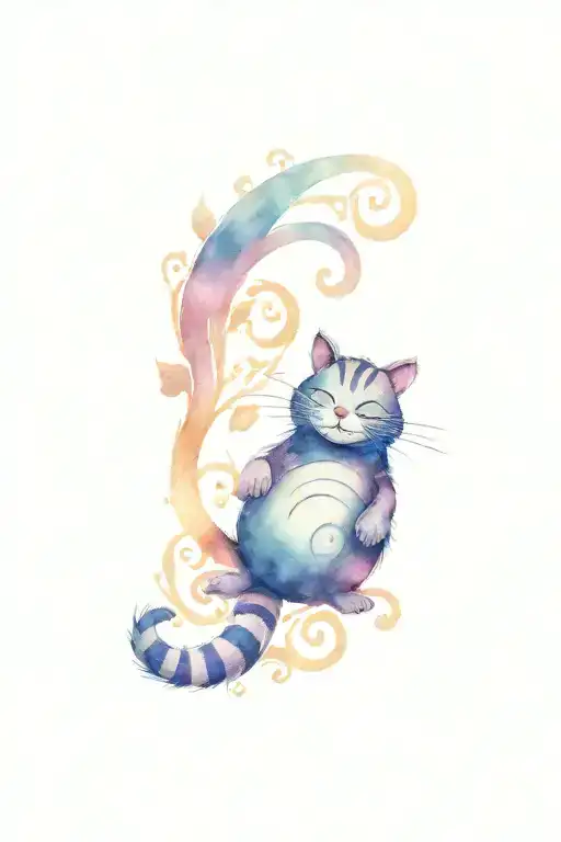 pooh bear and the cheshire cat tattoo design idea
