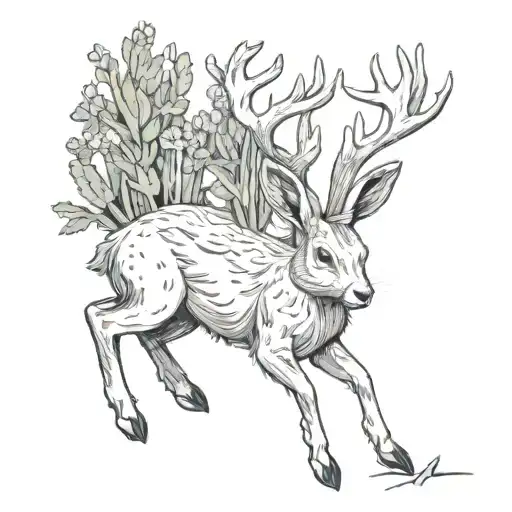 Jackalope heap tattoo design idea
