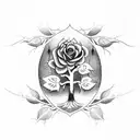 Tree of Death, thorns, roses, pattern tattoo design idea