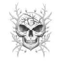 Tree of Death, thorns, roses, pattern tattoo design idea