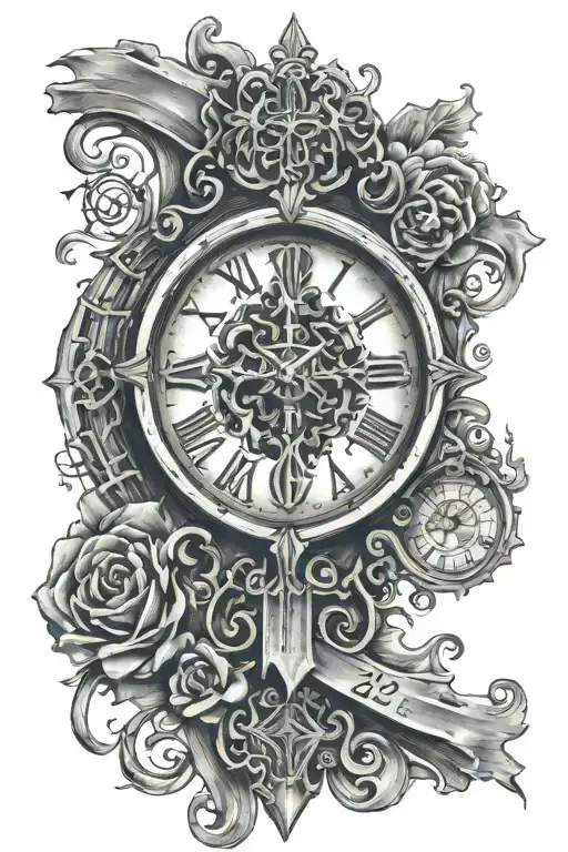 Isaiah 60:22 cross clock  tattoo design idea
