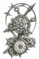 Isaiah 60:22 cross clock gears tattoo design idea