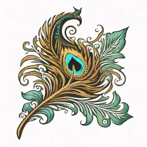 peacock feather feather feather tattoo design idea