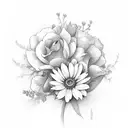 flowers with XXIV tattoo design idea