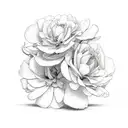 flowers with XXIV tattoo design idea