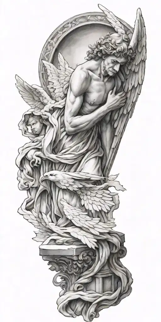 biblical accurate angel tattoo design idea