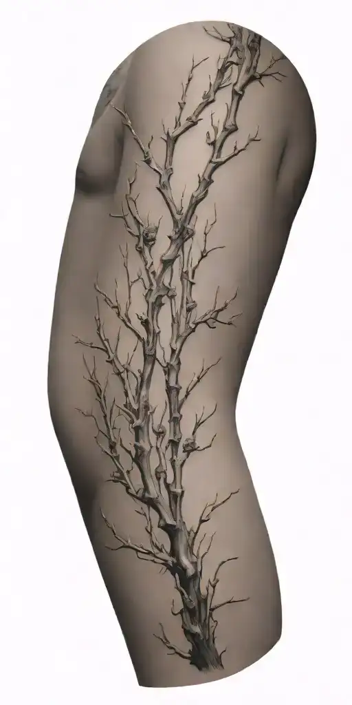 thorn branches tattoo design idea