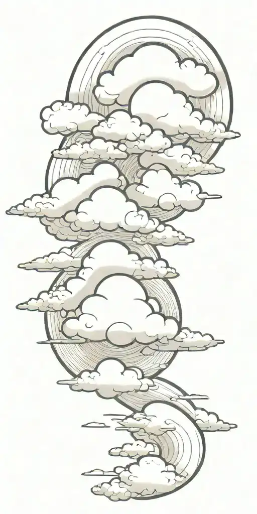 japanise cloud background tattoo design idea