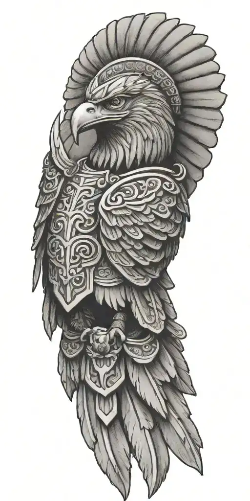 Spartan Hero greek Tempel eagle Mythen  tattoo design idea