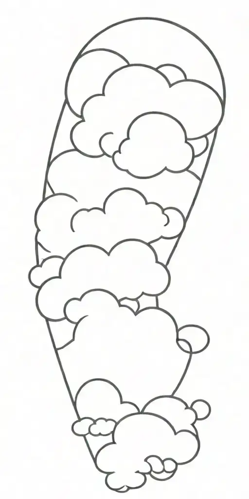 japanise cloud background tattoo design idea