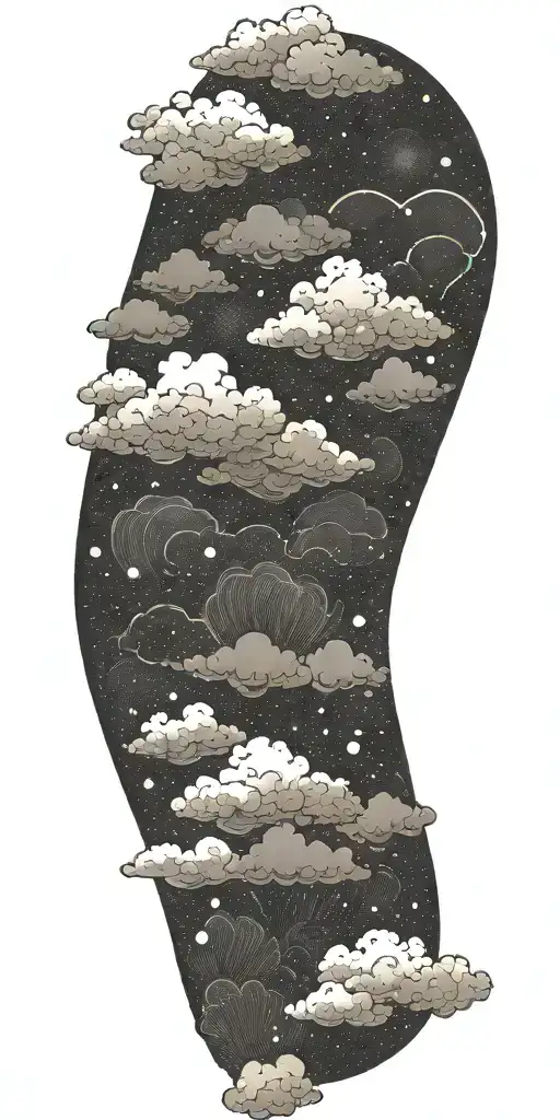 japanise cloud background tattoo design idea
