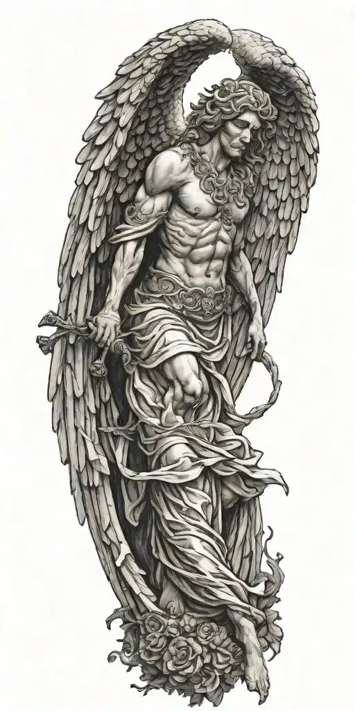biblical accurate angel tattoo design idea