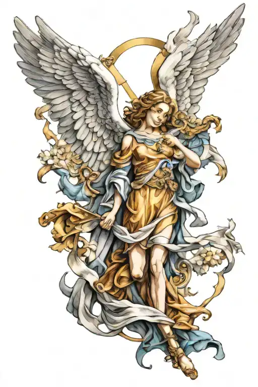 Biblical acurate angel tattoo design idea