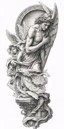 biblical accurate angel tattoo design idea