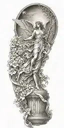 biblical accurate angel tattoo design idea