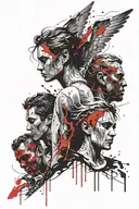 angels vs demons tattoo design idea