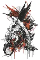 angels vs demons tattoo design idea