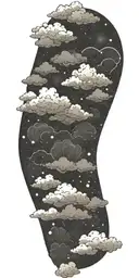 japanise cloud background tattoo design idea