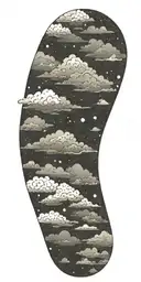 japanise cloud background tattoo design idea