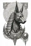 Anubis and Ra shining tattoo design idea
