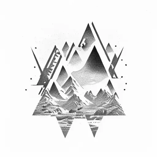 A California landscape with the phrase 'Rock 'n' roll guardians now' incorporated in a creative way tattoo design idea