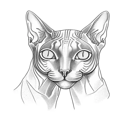 sphynx cat tattoo design idea