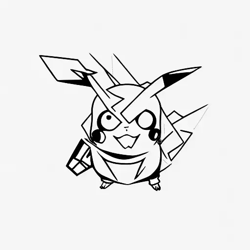A sketch of Pikachu developer tattoo design idea