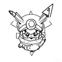 A sketch of Pikachu developer tattoo design idea