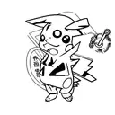 A sketch of Pikachu developer tattoo design idea