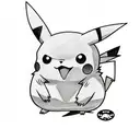 A sketch of Pikachu angry tattoo design idea