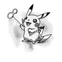 A sketch of Pikachu angry tattoo design idea