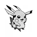 A sketch of Pikachu angry tattoo design idea